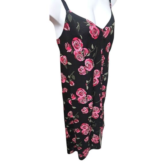 TORRID BRAND NEW Plus Size Tea Length Stretch Challis Rose Slip Dress 4X - Picture 3 of 15